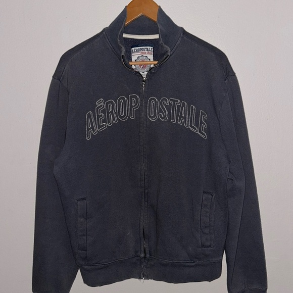 Aeropostale Men Y2K signature zip up sweater Sz Medium - Picture 1 of 4